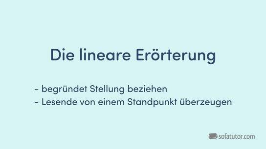 Wie Schreibt Man Eine Lineare Erörterung