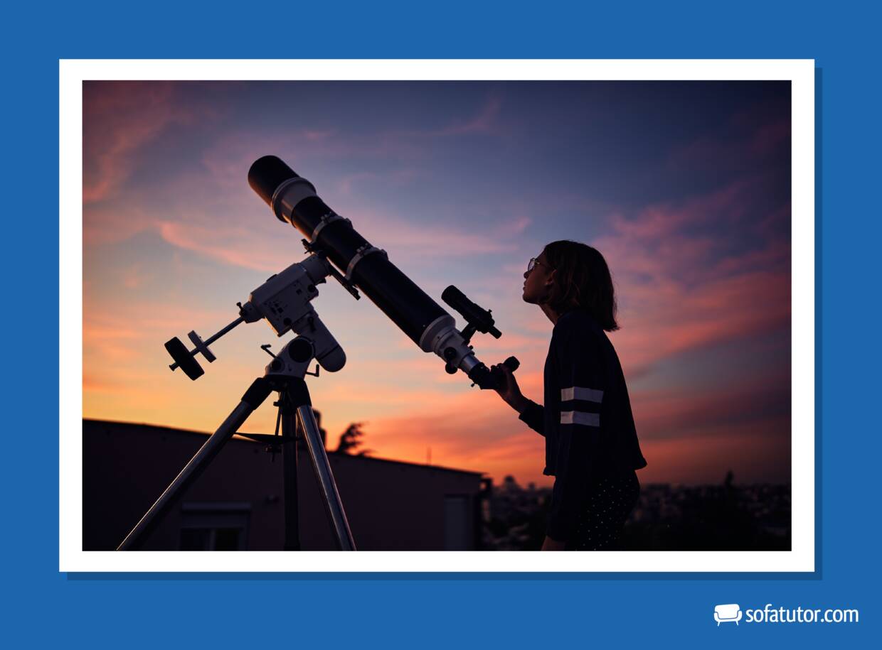 Teleskop unter Nachthimmel Teleskop unter Nachthimmel