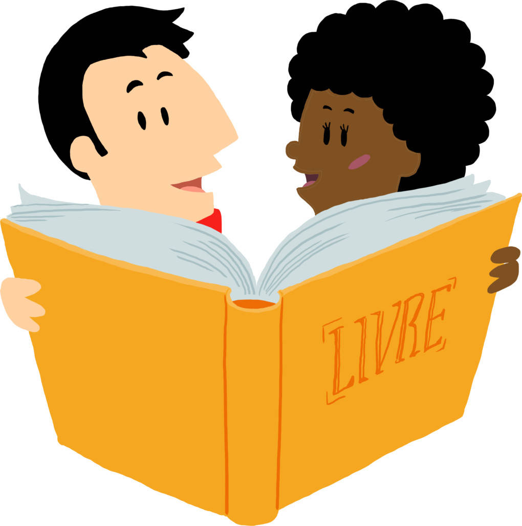 Paul und Chloé lesen ein Buch