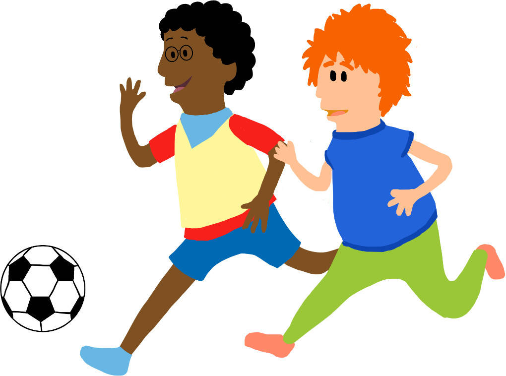 Jungen spielen Fußball