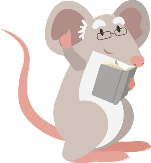 Maus mit Buch