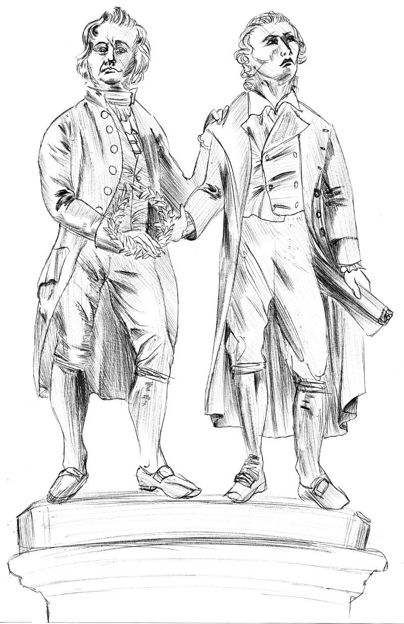 Statue von Goethe und Schiller