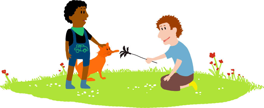 Playing with the cat