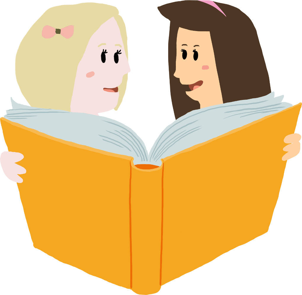Zwei Mädchen lesen