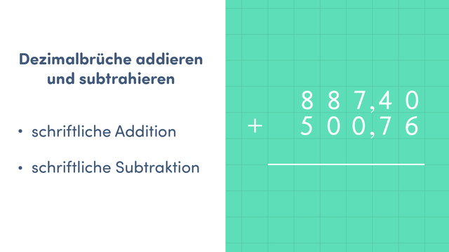 Dezimalzahlen Addieren Und Subtrahieren übungen Pdf Mit Lösungen www.sofatutor.com