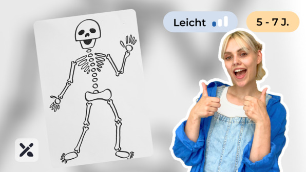 Wir malen ein lustiges Skelett
