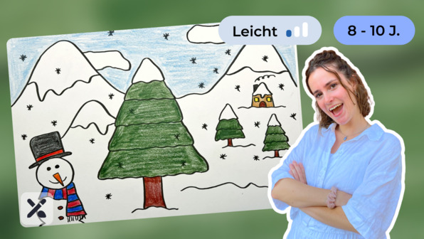 Wir malen eine Schneelandschaft