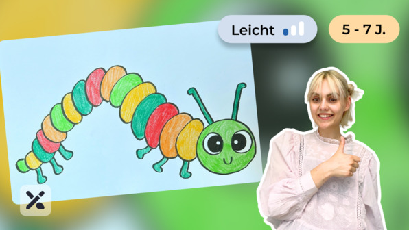Wir malen eine süße Raupe