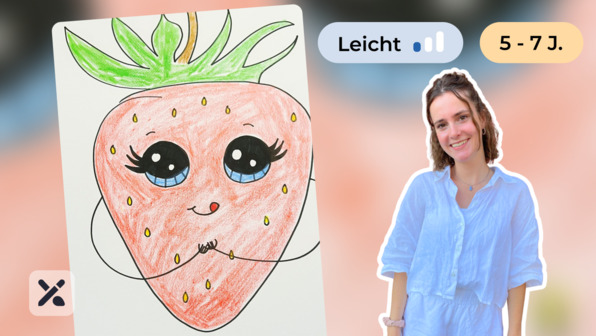 Wir malen eine süße Erdbeere
