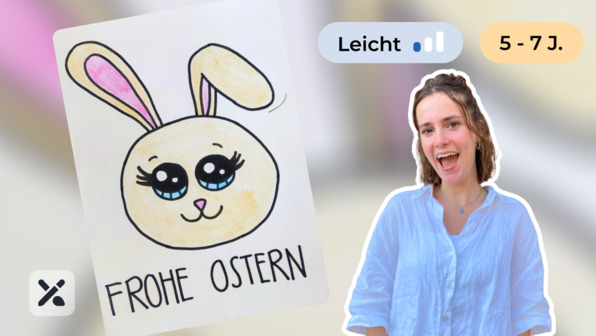 Wir malen und basteln eine lustige Osterhasenkarte