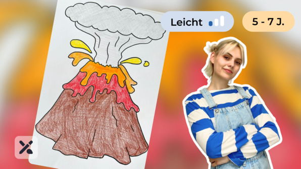 Wir malen einen dampfenden Vulkan