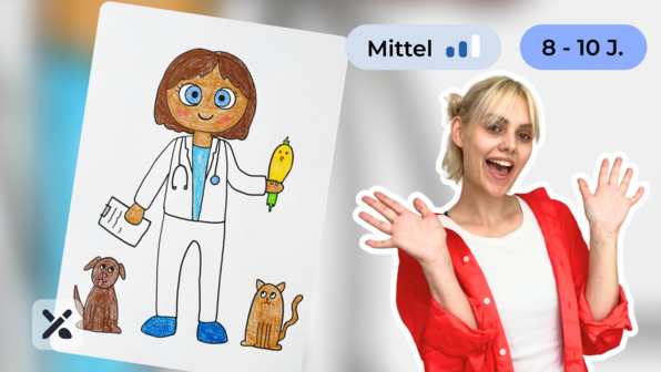 Wir malen eine Tierärztin