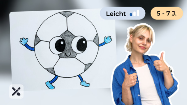 Wir malen einen lustigen Fußball