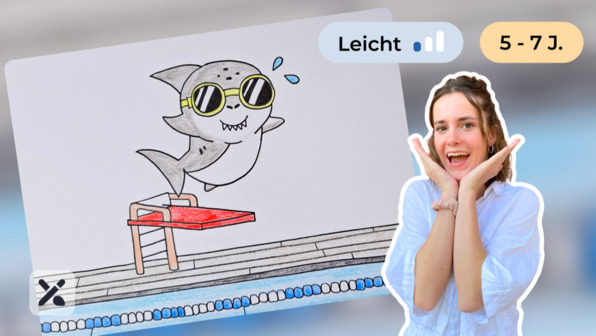 Wir malen einen coolen Schwimmer-Hai
