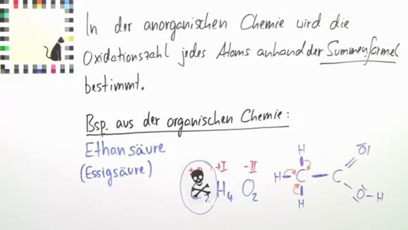 Oxidationszahlen in organischen Molekülen