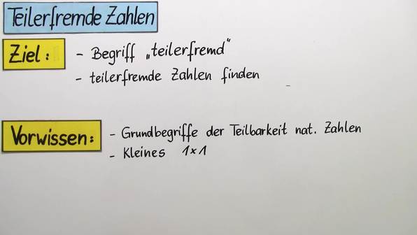 Teilerfremde Zahlen – Einführung